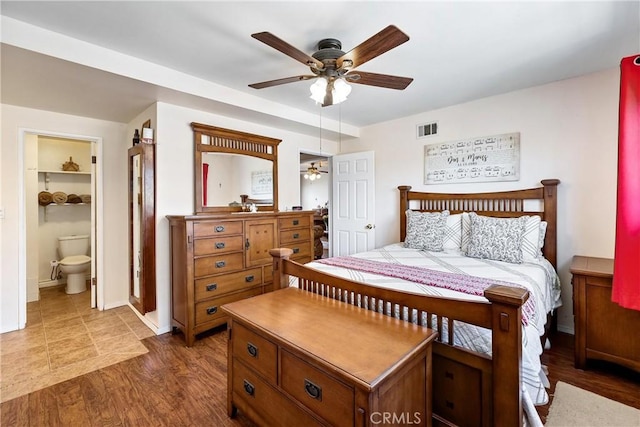 12713 16th St, Chino, CA 91710 - bedroom with baseboards, wood finished floors, and a ceiling fan