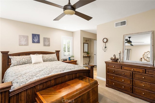 293 N Paseo De Juan, Anaheim Hills, CA 92807 - bedroom with light carpet, baseboards, and ceiling fan