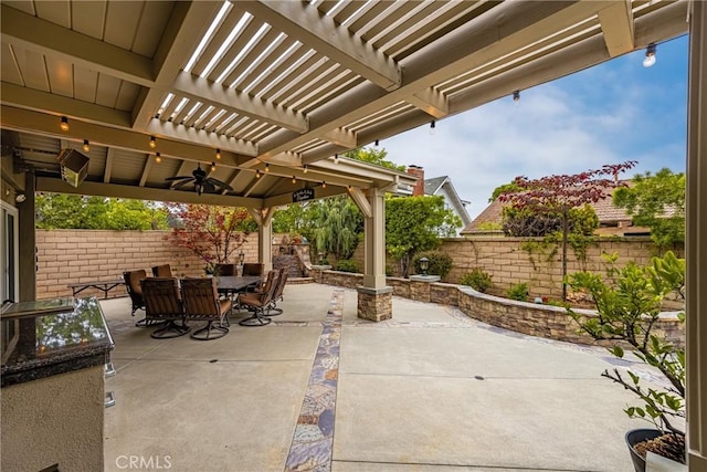 293 N Paseo De Juan, Anaheim Hills, CA 92807 - fenced backyard with outdoor dining space, a patio area, and a pergola