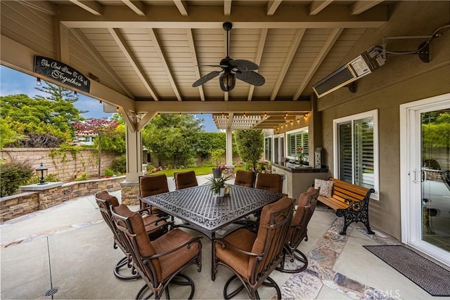 293 N Paseo De Juan, Anaheim Hills, CA 92807 - view of patio / terrace with a ceiling fan and outdoor dining area