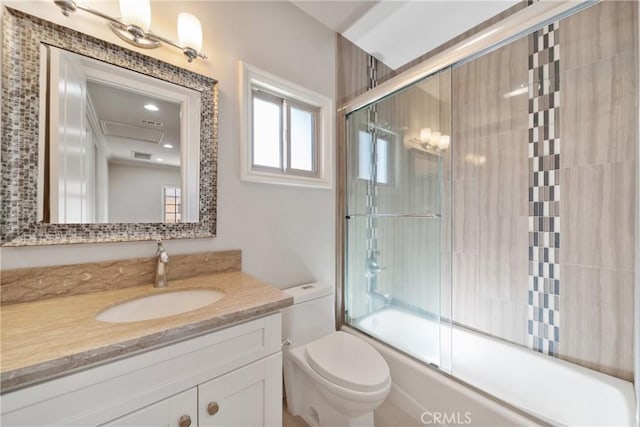 130 Alta St Unit B, Arcadia, CA 91006 - full bath with vanity, bath / shower combo with glass door, and toilet