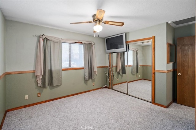 42868 Ranch Club Rd, Lake Elizabeth, CA 93532 - unfurnished bedroom with carpet, a closet, ceiling fan, and baseboards