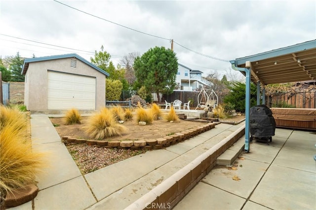 42868 Ranch Club Rd, Lake Elizabeth, CA 93532 - view of yard with a garage, an outbuilding, and a patio
