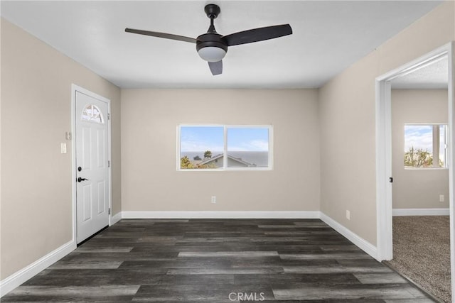 833 Park Ave, Cayucos, CA 93430 - empty room with a ceiling fan, healthy amount of natural light, and baseboards