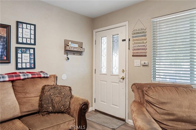 3970 Oakland Ave, Clearlake, CA 95422 - entryway with healthy amount of natural light and wood finished floors