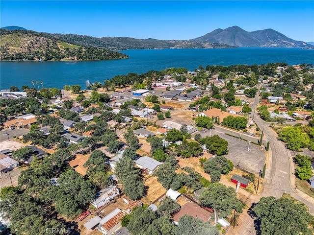 3970 Oakland Ave, Clearlake, CA 95422 - aerial perspective of suburban area featuring a water and mountain view