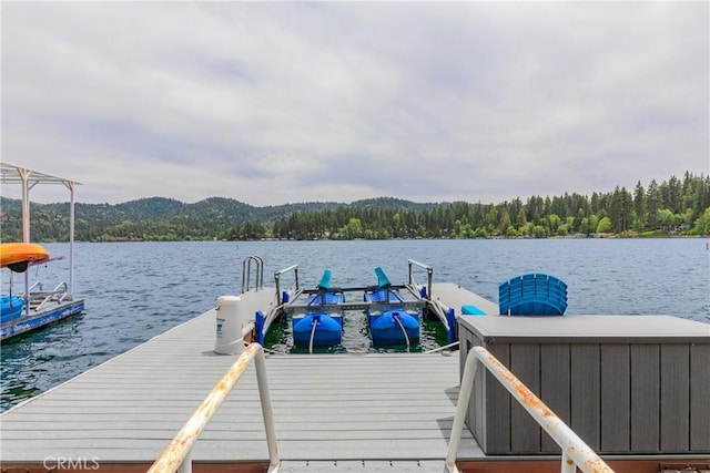 27888 W Shore Rd, Lake Arrowhead, CA 92352 - dock featuring a view of trees and a water view