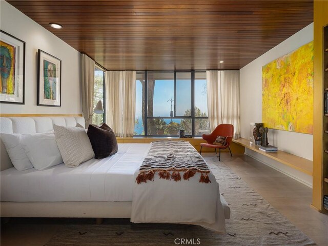 7 Cinchring Rd, Rolling Hills, CA 90274 - bedroom with multiple windows, wooden ceiling, recessed lighting, and wood finished floors