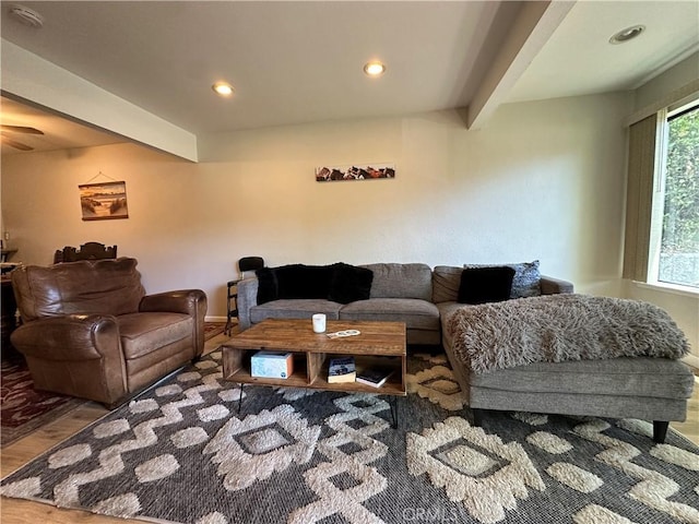 680 Chorro St Unit 18, San Luis Obispo, CA 93401 - living area featuring wood finished floors, recessed lighting, and ceiling fan