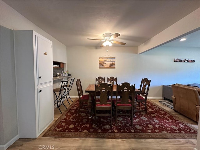 680 Chorro St Unit 18, San Luis Obispo, CA 93401 - dining area with ceiling fan and wood finished floors