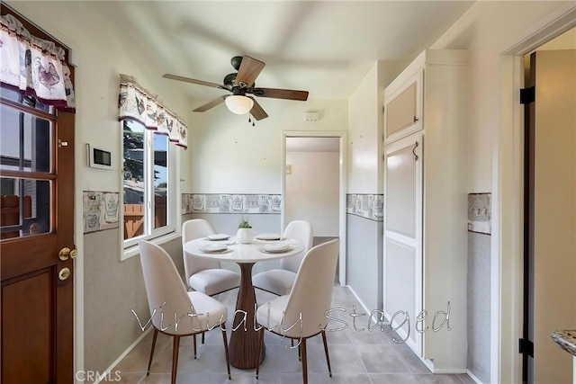 436 W Porter Ave, Fullerton, CA 92832 - dining space featuring a ceiling fan and light tile patterned floors