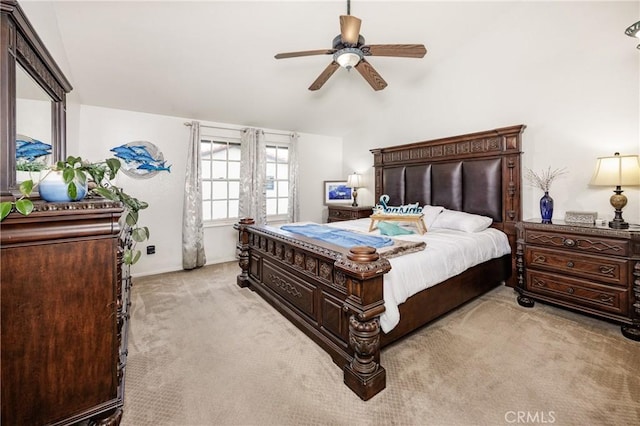 34101 Via California Unit 12, San Juan Capistrano, CA 92675 - bedroom with light carpet, baseboards, and a ceiling fan