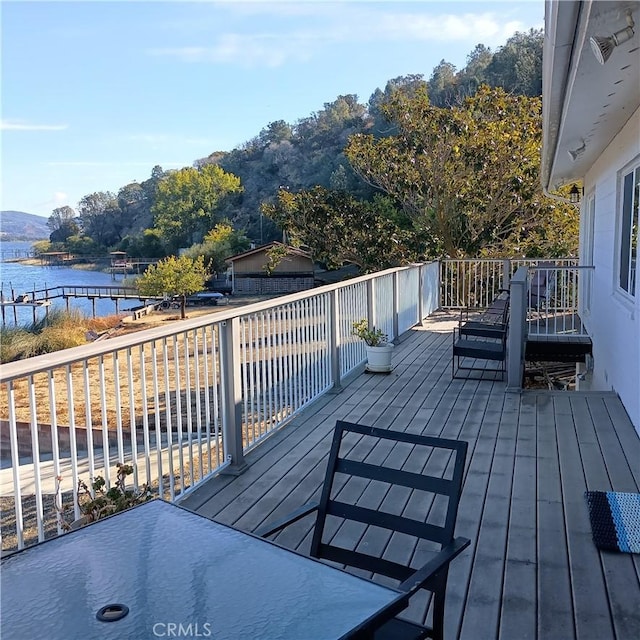 10098 Crestview Dr, Clearlake, CA 95424 - wooden deck featuring a water view