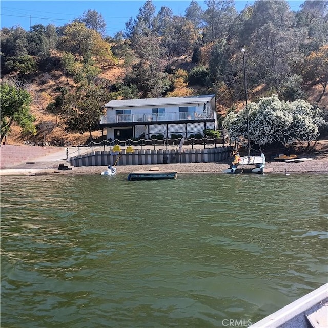10098 Crestview Dr, Clearlake, CA 95424 - water view with a dock
