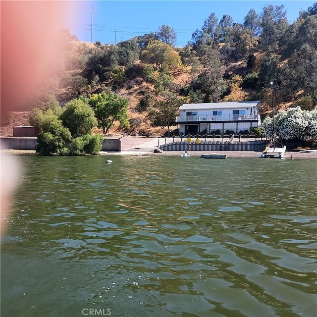 10098 Crestview Dr, Clearlake, CA 95424 - water view featuring a boat dock