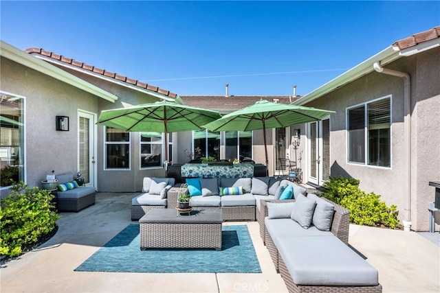 23840 Costa Mesa Way, Murrieta, CA 92562 - view of patio / terrace featuring outdoor lounge area