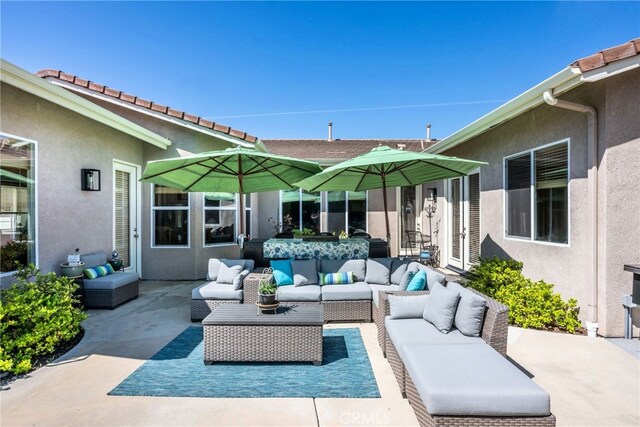 23840 Costa Mesa Way, Murrieta, CA 92562 - view of patio / terrace featuring outdoor lounge area