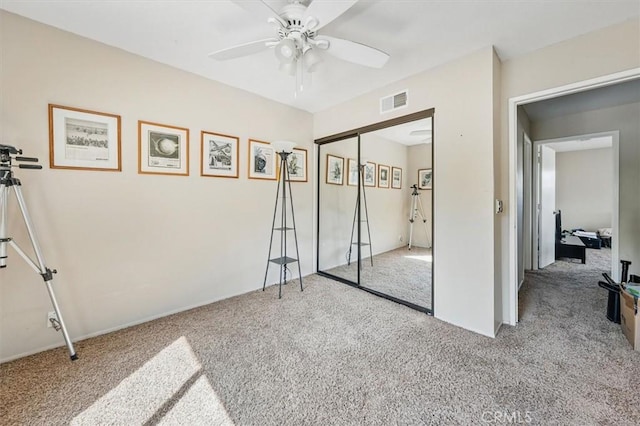 28532 Forest Meadow Pl, Castaic, CA 91384 - unfurnished bedroom with carpet, a closet, and ceiling fan