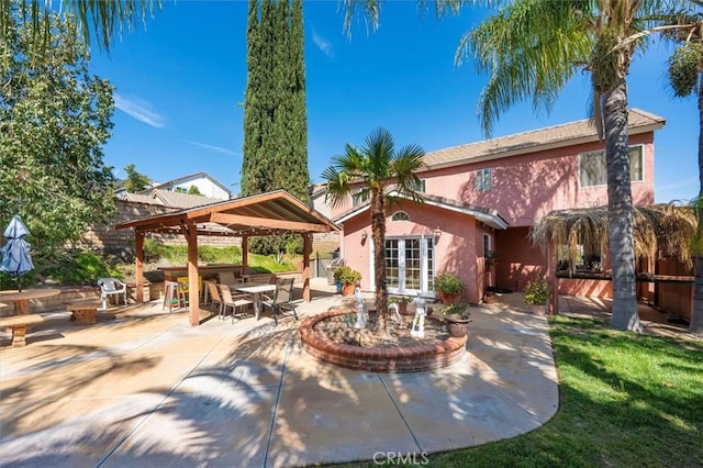 28532 Forest Meadow Pl, Castaic, CA 91384 - view of patio / terrace with a gazebo and french doors