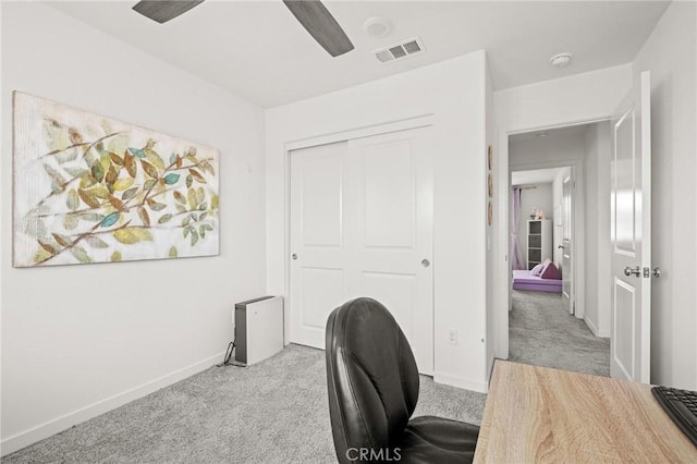 1924 N Floret Dr, Los Angeles, CA 90222 - office with carpet floors, ceiling fan, and baseboards