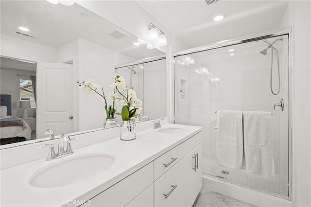 1924 N Floret Dr, Los Angeles, CA 90222 - ensuite bathroom featuring double vanity and a stall shower