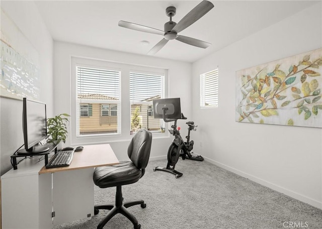 1924 N Floret Dr, Los Angeles, CA 90222 - office space with carpet floors, ceiling fan, and baseboards