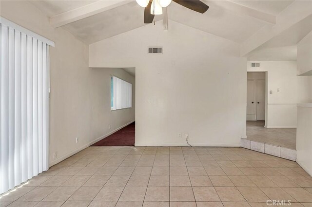 635 Brookdale Dr, Merced, CA 95340 - unfurnished room featuring ceiling fan, light tile patterned flooring, and baseboards