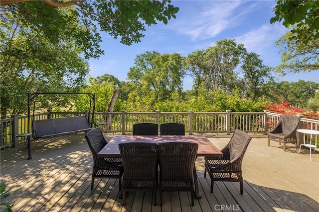 50 Walter Blume Ln, Oroville, CA 95966 - wooden deck with outdoor dining space