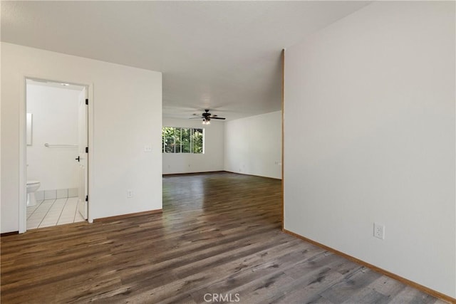 50 Walter Blume Ln, Oroville, CA 95966 - empty room featuring ceiling fan, wood finished floors, and baseboards