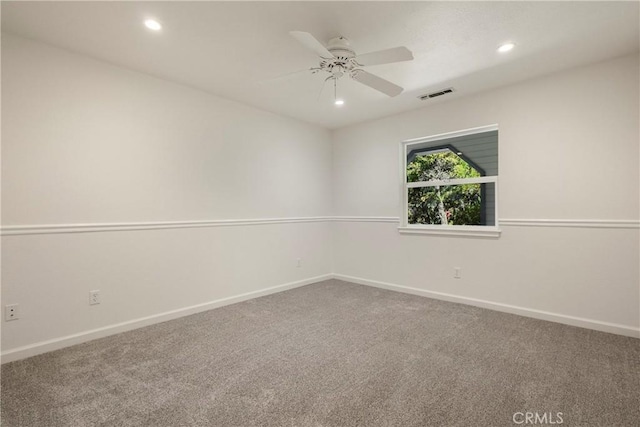 50 Walter Blume Ln, Oroville, CA 95966 - carpeted spare room featuring baseboards, recessed lighting, and ceiling fan