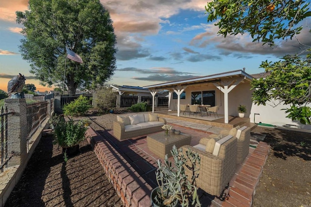 12632 Mcferon Rd, Poway, CA 92064 - fenced backyard with an outdoor hangout area and a patio