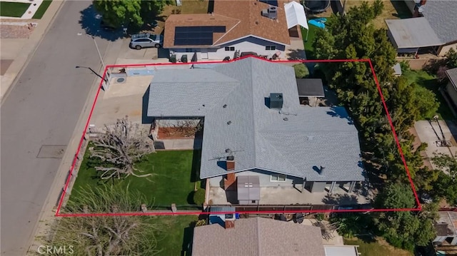 9945 Date St, Fontana, CA 92335 - aerial view of property and surrounding area with property parcel outlined