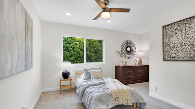 15061 Glass Cir, Irvine, CA 92604 - carpeted bedroom featuring recessed lighting and ceiling fan