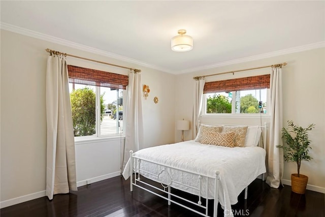 544 N California St, Burbank, CA 91505 - bedroom with dark wood-style flooring and ornamental molding