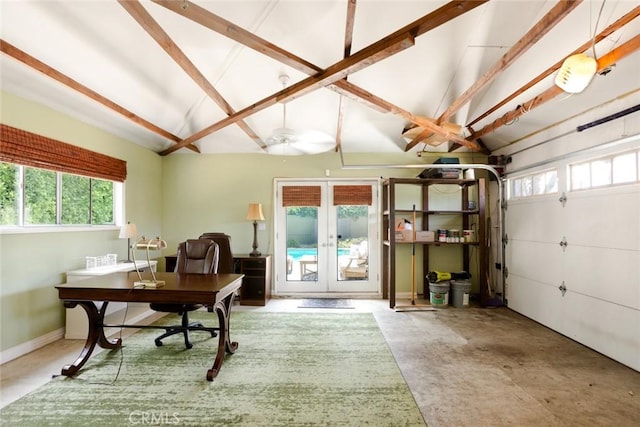 544 N California St, Burbank, CA 91505 - home office featuring french doors and concrete flooring