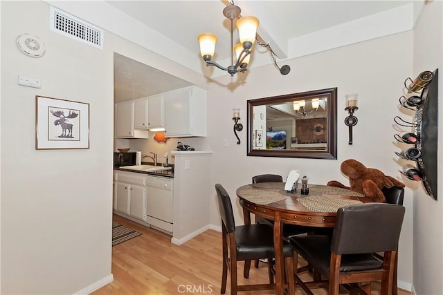 209 Cool Creek Ln Unit 10, Lake Arrowhead, CA 92352 - dining area featuring a chandelier, light wood finished floors, and baseboards