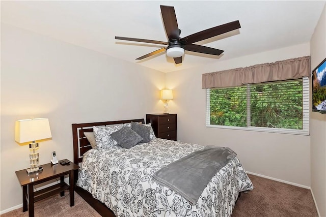 209 Cool Creek Ln Unit 10, Lake Arrowhead, CA 92352 - carpeted bedroom with baseboards and a ceiling fan