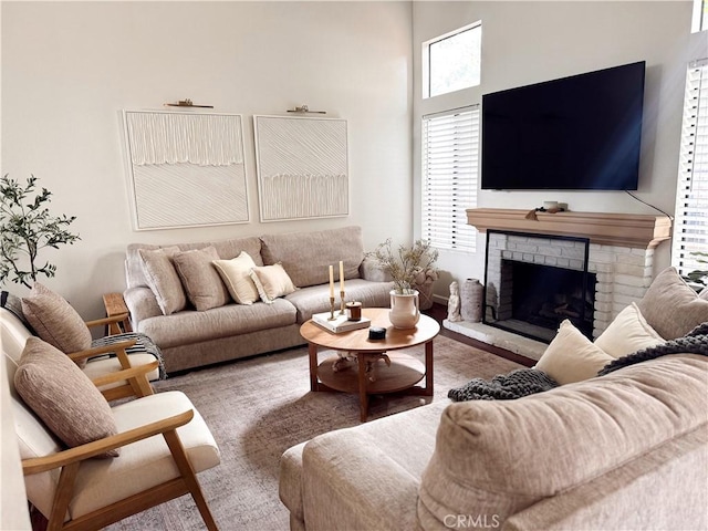543 W Puente St Unit 3, Covina, CA 91722 - living area featuring a brick fireplace