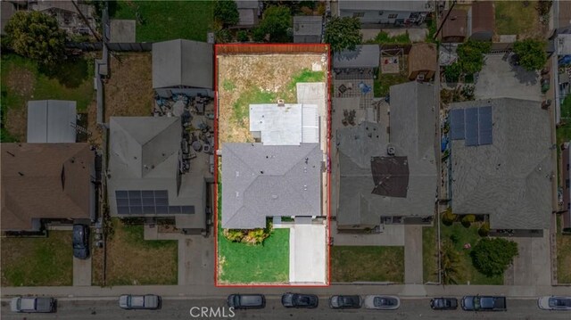 611 S Thorson Ave, Compton, CA 90221 - aerial view of residential area with property parcel outlined