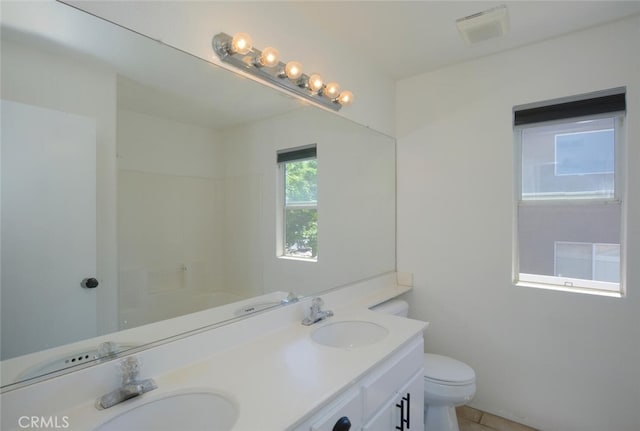 27292 Eagles Nest Dr, Corona, CA 92883 - full bath with double vanity, toilet, and a tub to relax in