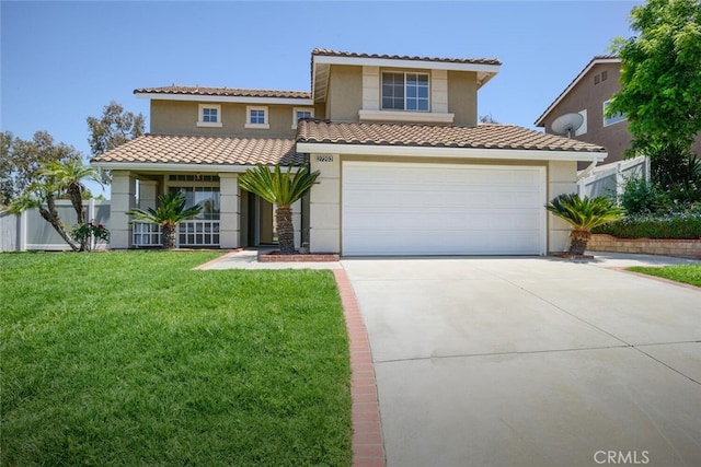 27292 Eagles Nest Dr, Corona, CA 92883 - mediterranean / spanish-style home featuring concrete driveway, a tile roof, and stucco siding