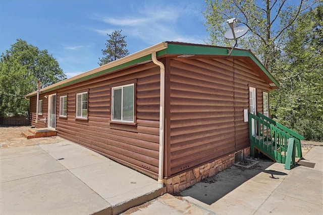 34387 Wolahi Rd, Julian, CA 92036 - view of home's exterior with a patio and log veneer siding