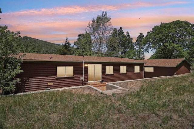 34387 Wolahi Rd, Julian, CA 92036 - view of front of home with a mountain view and log veneer siding