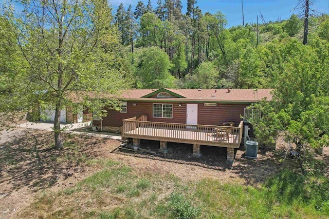 34387 Wolahi Rd, Julian, CA 92036 - rear view of property featuring a deck and central AC