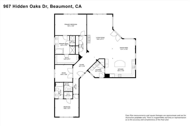 967 Hidden Oaks, Beaumont, CA 92223 - room layout