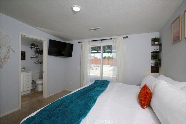 5536 Cahuilla Ave Unit 29, Palms, CA 92277 - carpeted bedroom with access to exterior and ensuite bathroom