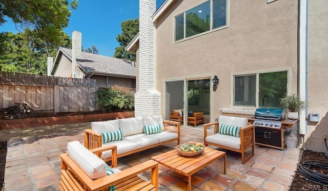 1524 Bridgeview Dr, San Diego, CA 92105 - view of patio / terrace with an outdoor living space and grilling area