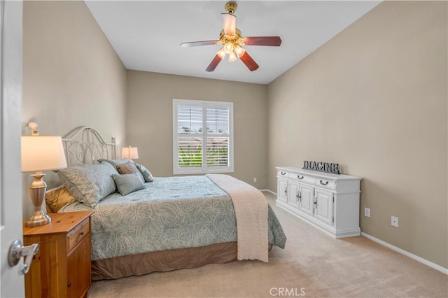 26716 Kingwood Rd, Murrieta, CA 92563 - bedroom featuring light carpet, baseboards, and ceiling fan