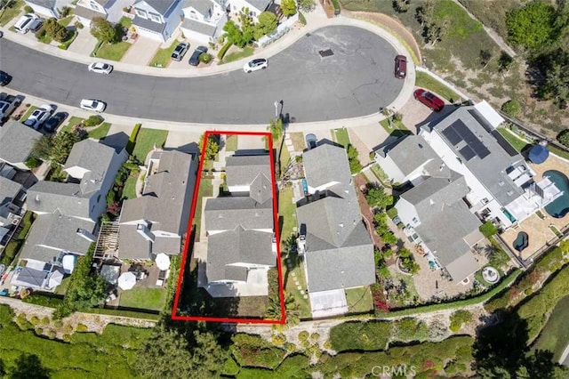 21981 Birchwood, Mission Viejo, CA 92692 - aerial perspective of suburban area with property parcel outlined