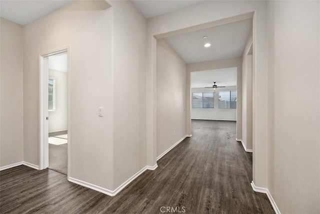 508 Bristolwood Rd, Hemet, CA 92543 - hall with dark wood finished floors and recessed lighting